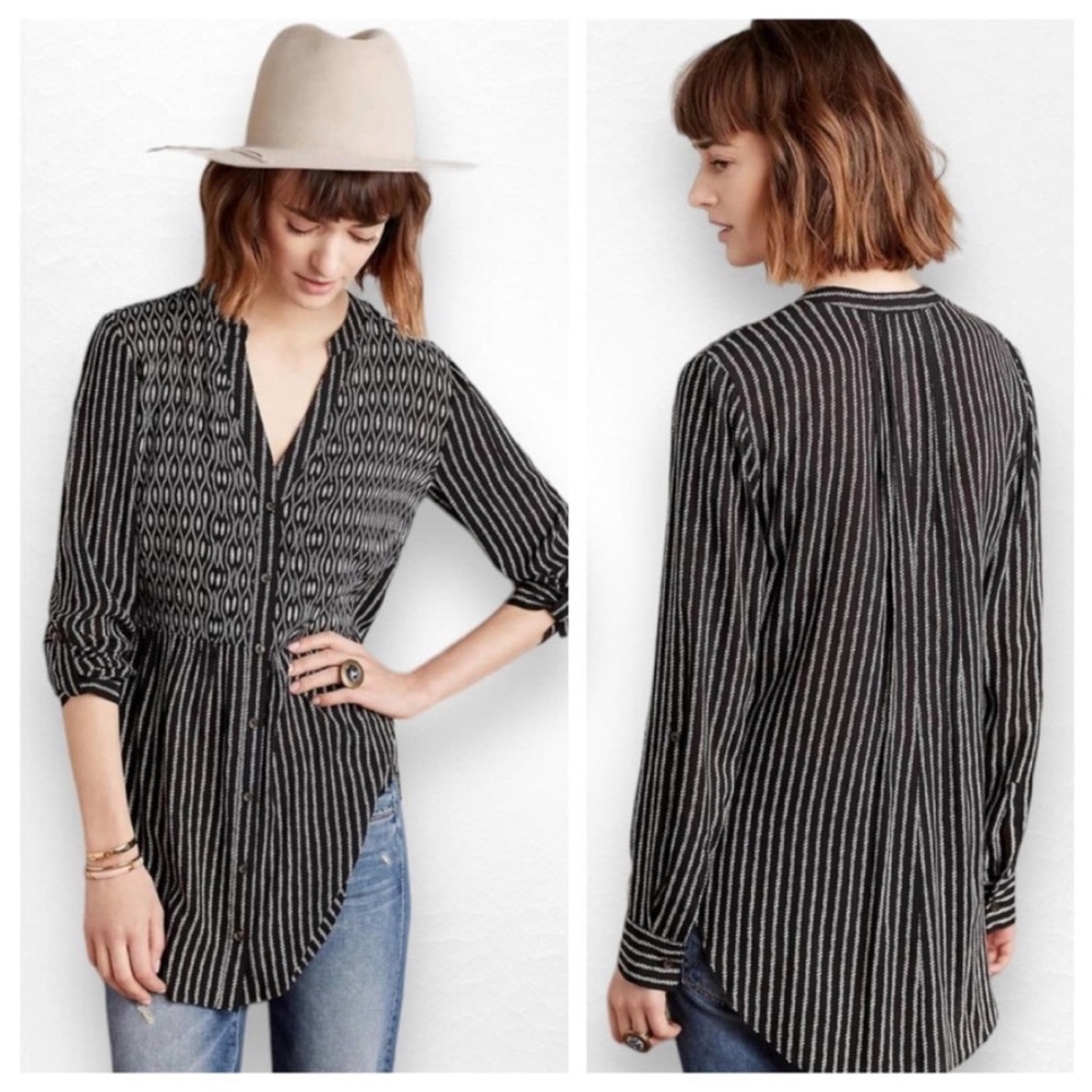 Anthropologie Maeve Black & White Calia Vlouse Size‎ 10